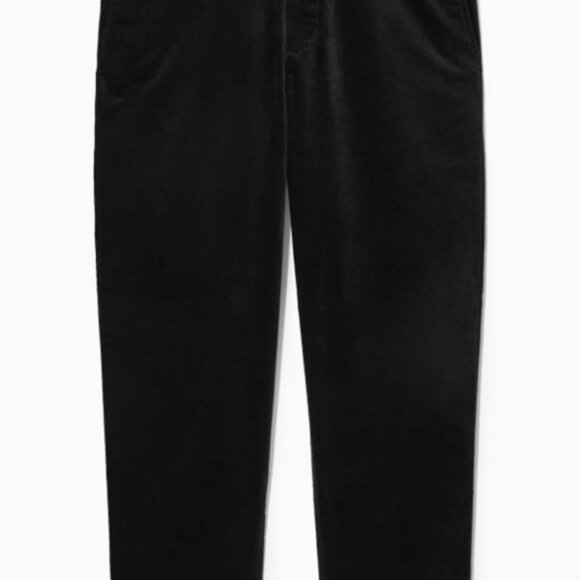 COS black regular cotton-moleskin straight-leg trousers size 2 - Picture 1 of 2